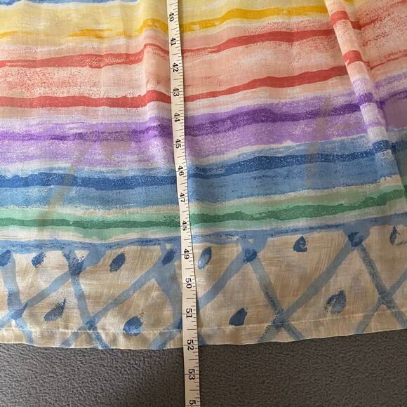 Vtg 80s 90s Two Potato Artsy A Line Midi Dress M Sheer NOS Coastal Pastel - Picture 13 of 16